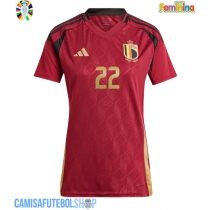 Camisa de time de futebol Bélgica Jeremy Doku #22 Replicas 1º Equipamento Feminina Europeu 2024 Manga Curta